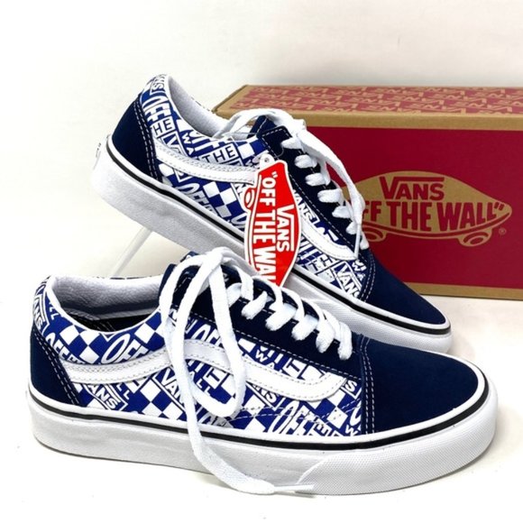 Vans Shoes - VANS Old Skool Off The Wall Low Top Blue Women Canvas Suede Sneakers VNOA3WKT4QA
